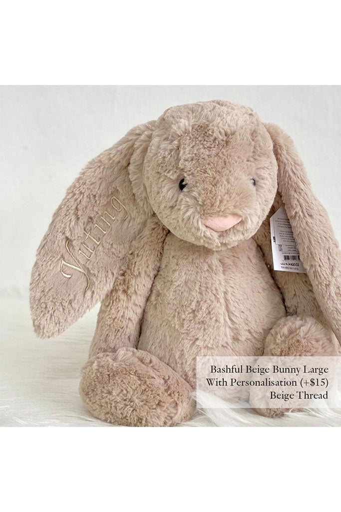Jellycat Bashful Bunny in Beige with Beige Thread | Buy Jellycat Singapore Kids Baby Soft Toys at The Elly Store