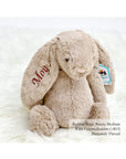 Jellycat Bashful Bunny in Beige with Burgundy Thread | Buy Jellycat Singapore Kids Baby Soft Toys at The Elly Store
