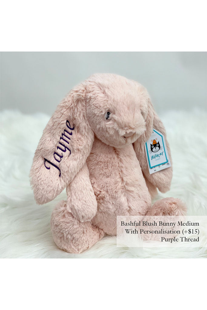 Jellycat Bashful Blush Bunny with Purple Thread | Buy Jellycat Singapore Kids Baby Soft Toys at The Elly Store The Elly Store