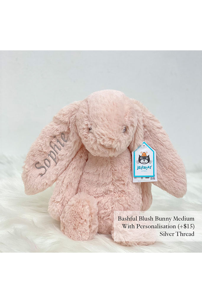 Jellycat Bashful Blush Bunny with Silver Thread | Buy Jellycat Singapore Kids Baby Soft Toys at The Elly Store