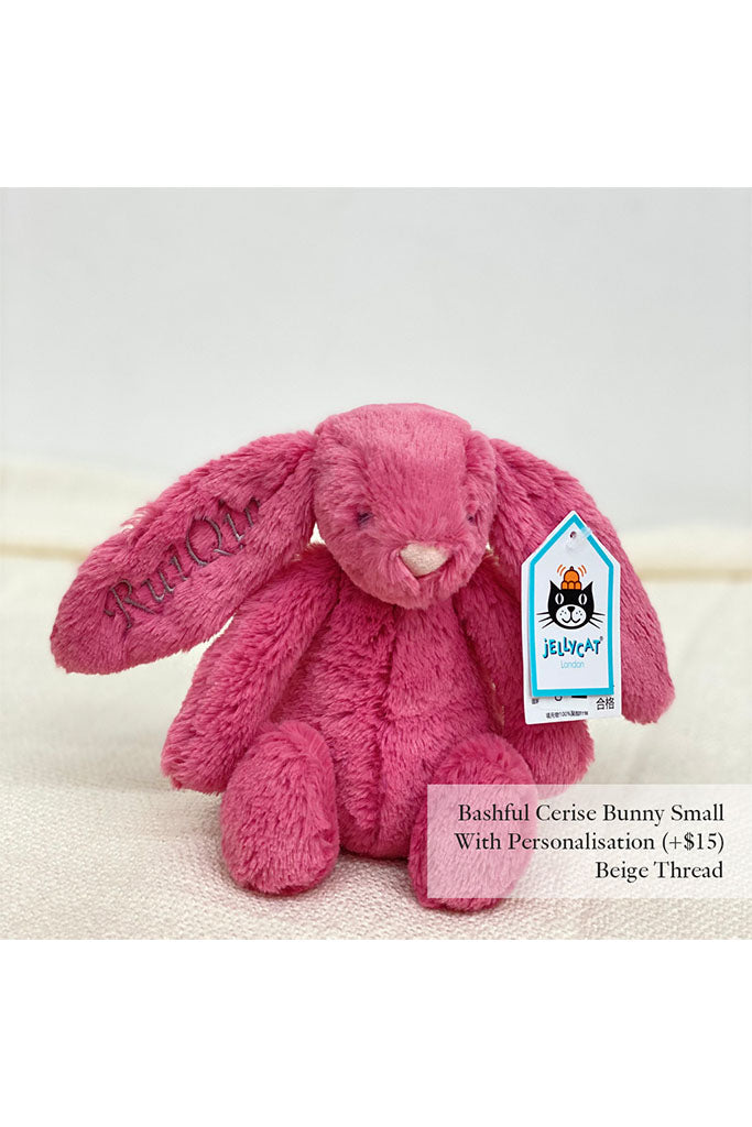 Jellycat Bashful Cerise Bunny with Beige Thread | The Elly Store
