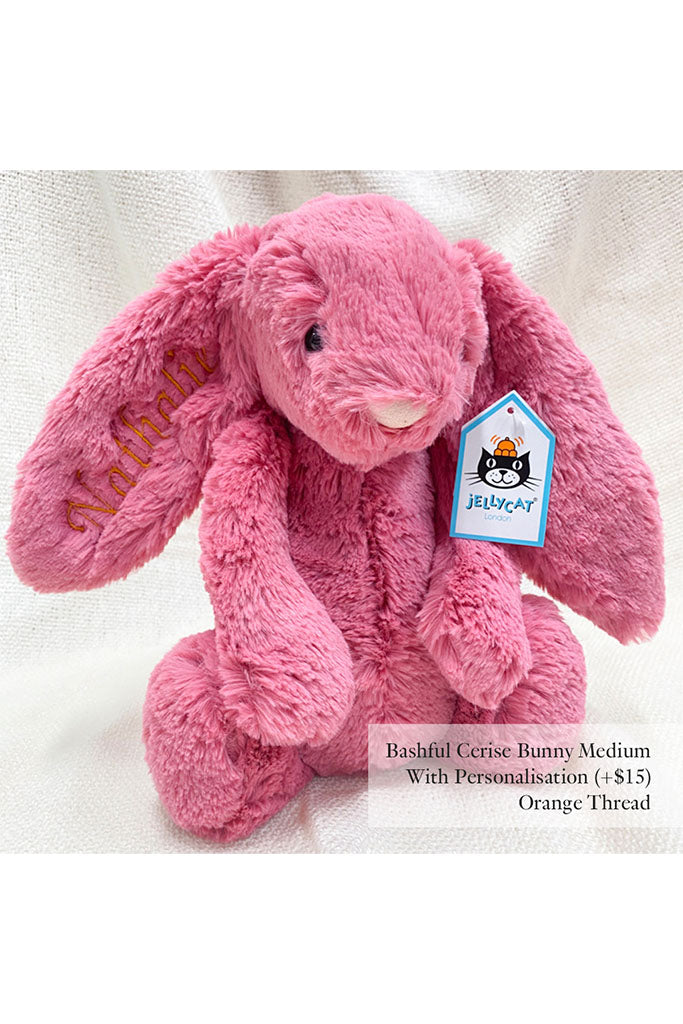 Jellycat Bashful Cerise Bunny with Orange Thread | The Elly Store