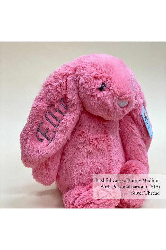 Jellycat Bashful Cerise Bunny with Silver Thread | The Elly Store