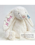 Jellycat Bashful Bunny Cream Huge with Fuchsia Thread | The Elly Store