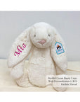 Jellycat Bashful Bunny Cream Large with Fuchsia Thread | The Elly Store