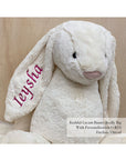 Jellycat Bashful Bunny Cream Really Big with Fuchsia Thread | The Elly Store