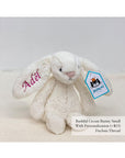 Jellycat Bashful Bunny Cream Small with Fuchsia Thread | The Elly Store