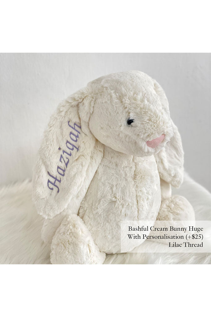 Jellycat Bashful Bunny Cream with Lilac Thread | The Elly Store