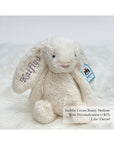 Jellycat Bashful Bunny Cream with Lilac Thread | The Elly Store