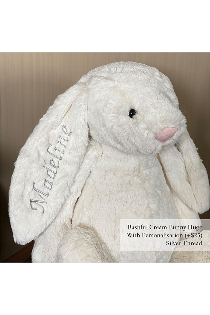 Jellycat Bashful Bunny Cream Huge with Silver Thread | The Elly Store