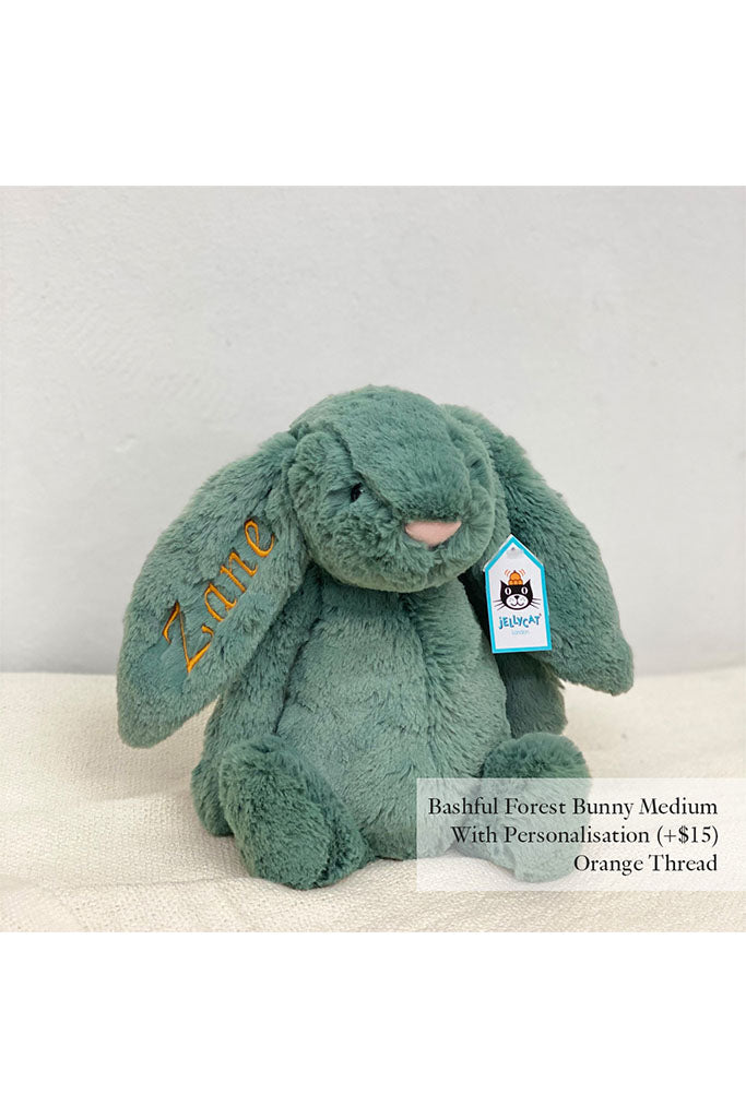 Jellycat Bashful Forest Bunny with Orange Thread | Soft Toys | The Elly Store