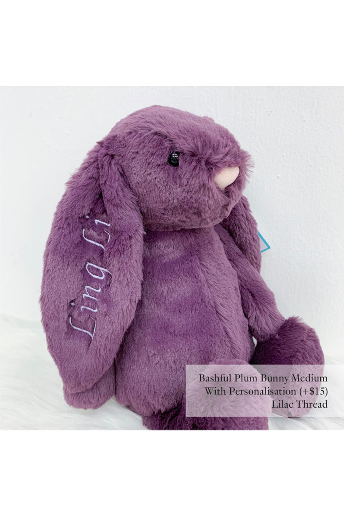 Jellycat Bashful Plum Bunny with Lilac Thread | The Elly Store