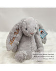 Jellycat Bashful Bunny in Silver Medium with Orange Thread | Buy Jellycat Singapore Kids Baby Soft Toys at The Elly Store