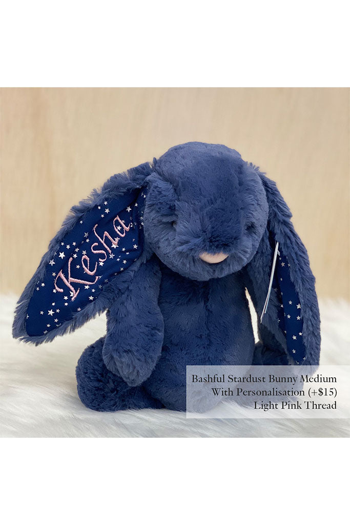 Bashful Stardust Bunny with Light Pink Thread | Navy Soft Toy | The Elly Store Singapore