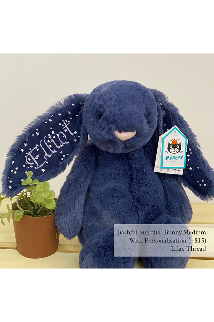 Bashful Stardust Bunny with Lilac Thread | Navy Soft Toy | The Elly Store Singapore