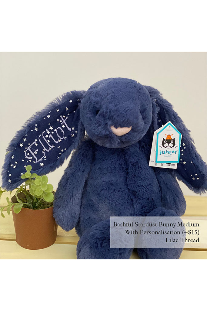 Bashful Stardust Bunny with Lilac Thread | Navy Soft Toy | The Elly Store Singapore The Elly Store
