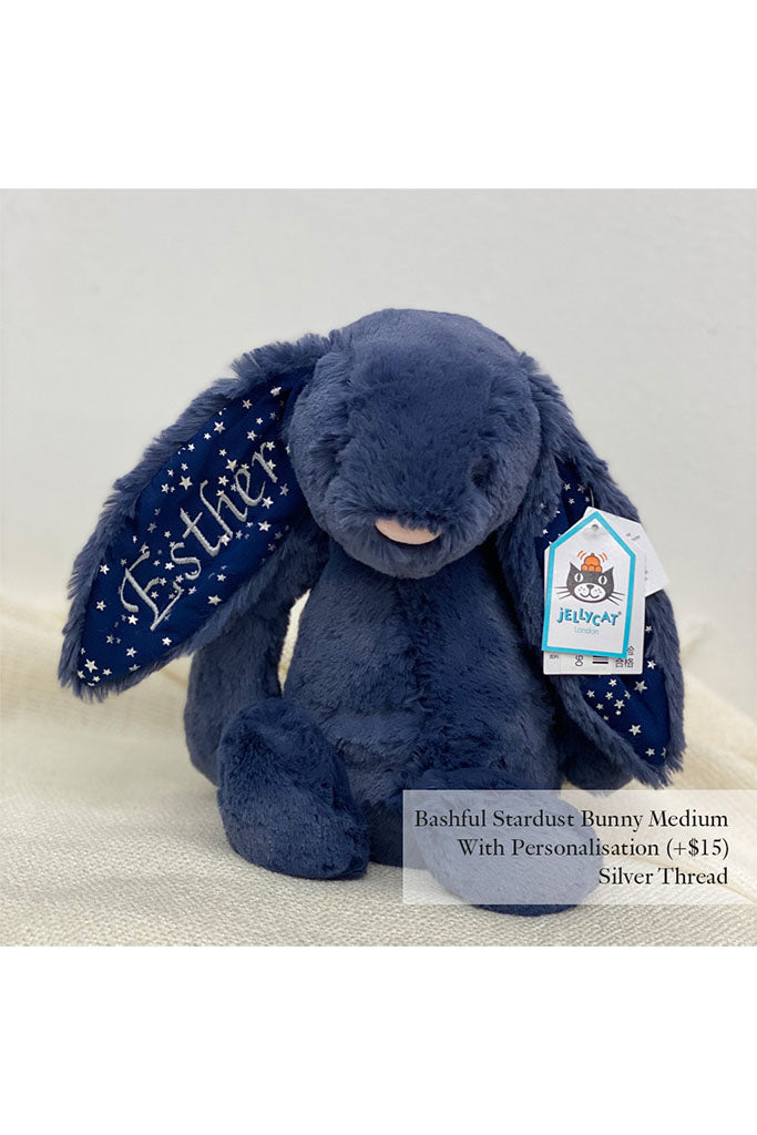 Bashful Stardust Bunny with Silver Thread | Navy Soft Toy | The Elly Store Singapore The Elly Store