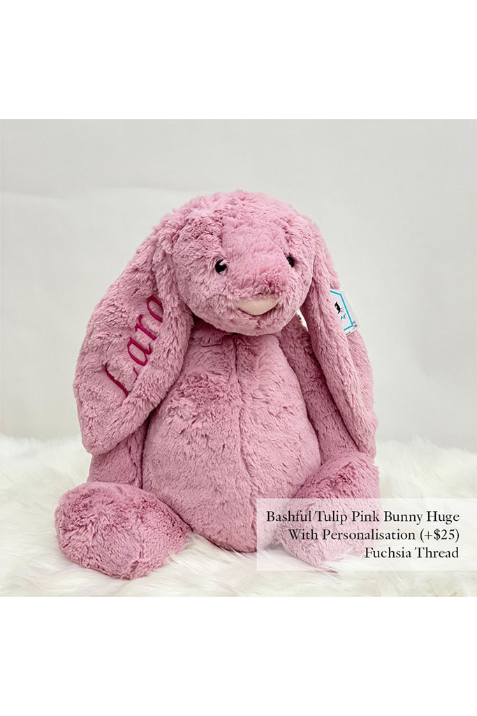 Bashful Tulip Pink Bunny Huge with Fuchsia Thread