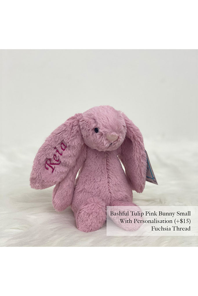 Bashful Tulip Pink Bunny Small with Fuchsia Thread