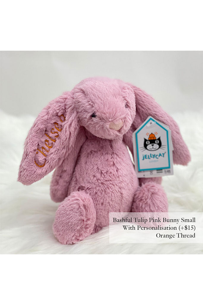 Bashful Tulip Pink Bunny with Orange Thread