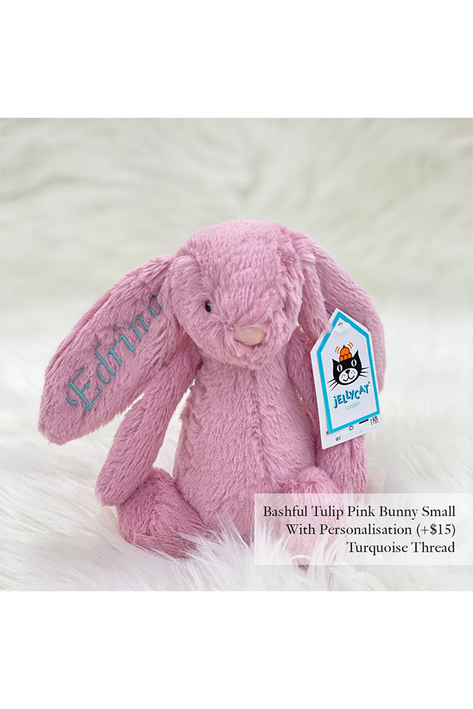 Bashful Tulip Pink Bunny with Turquoise Thread