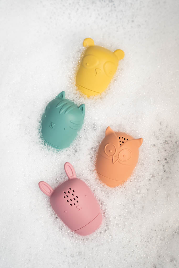 Olive Silicone Bath Toys - Set of 4 The Elly Store