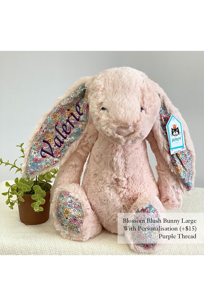 Jellycat Blossom Blush Bunny Large with Purple Thread | The Elly Store Singapore