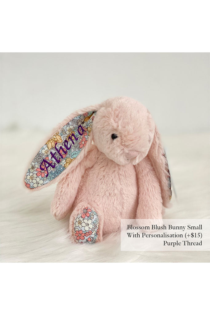 Jellycat Blossom Blush Bunny Small with Purple Thread | The Elly Store Singapore