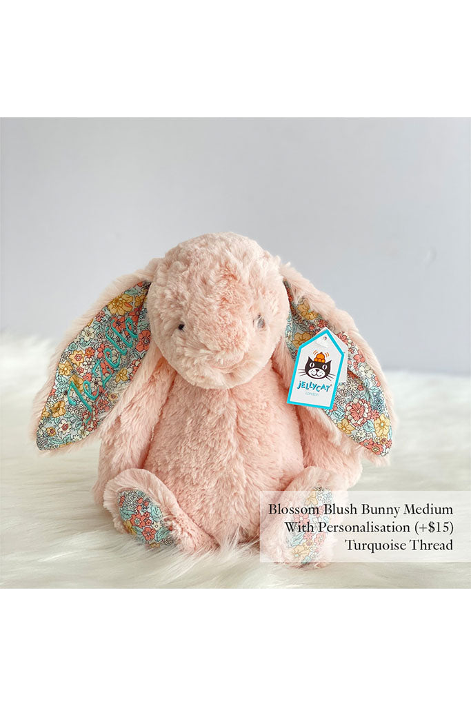 Jellycat Blossom Blush Bunny with Turquoise Thread | The Elly Store Singapore