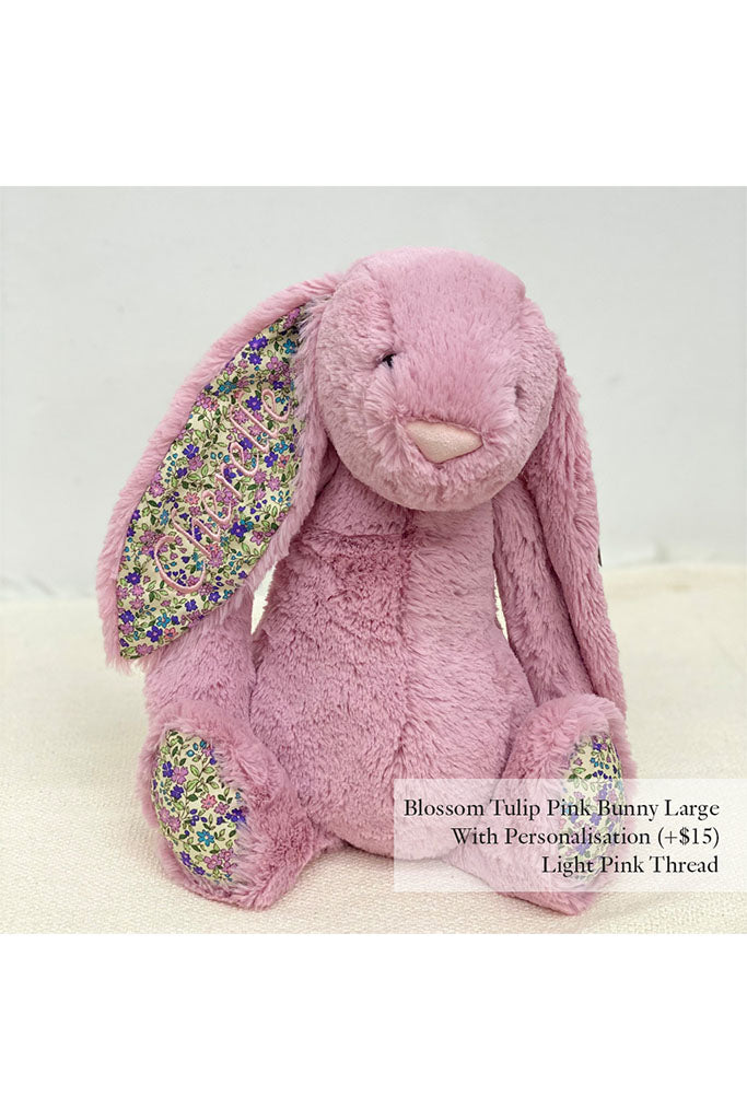 Jellycat Blossom Tulip Pink Bunny with Light Pink Thread