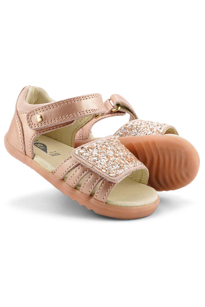 Rose Gold Sparkle Gem Sandals Step Up | Bobux Shoes | The Elly Store