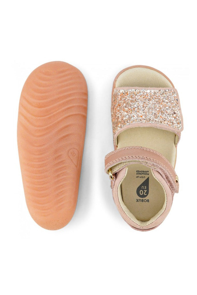 Rose Gold Sparkle Gem Sandals Step Up | Bobux Shoes | The Elly Store