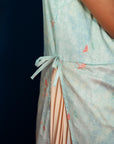 Wrap Cheongsam - Teal Cranes