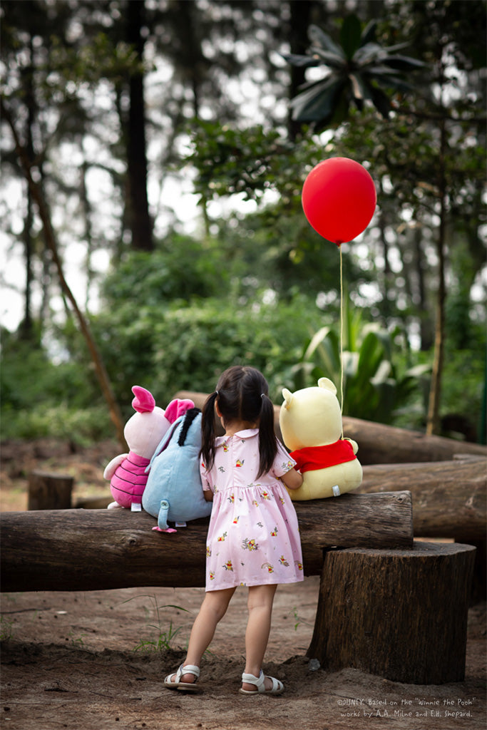 Clara Dress - Pink Rainbow Pooh | Disney x elly Baby Clothing | The Elly Store Singapore