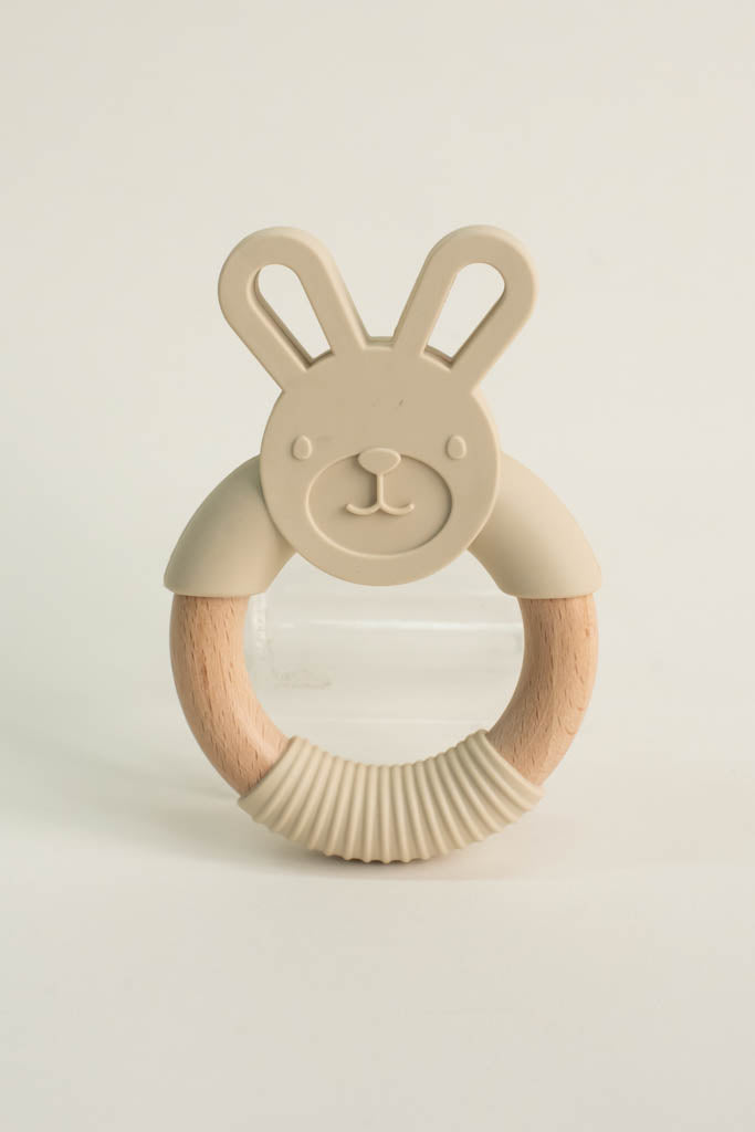 Silicone Cream Bunny Teething Ring
