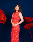 Ladies Peony Cheongsam - Red Phoenix