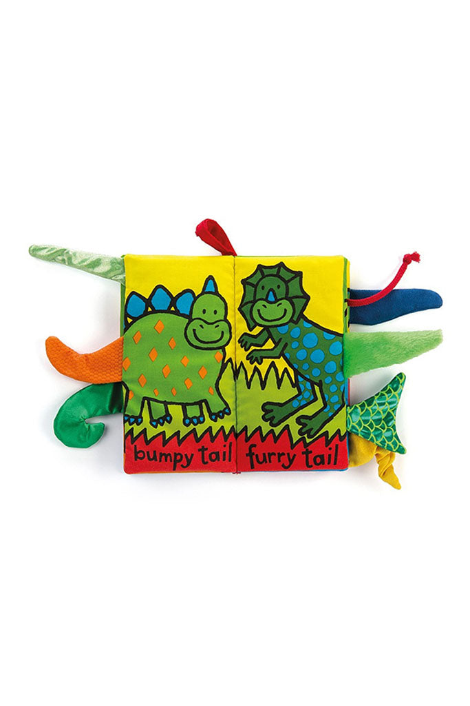 Jellycat 'Dino Tails' Soft Book Cover | Buy Jellycat Books for baby & early readers at The Elly Store Singapore