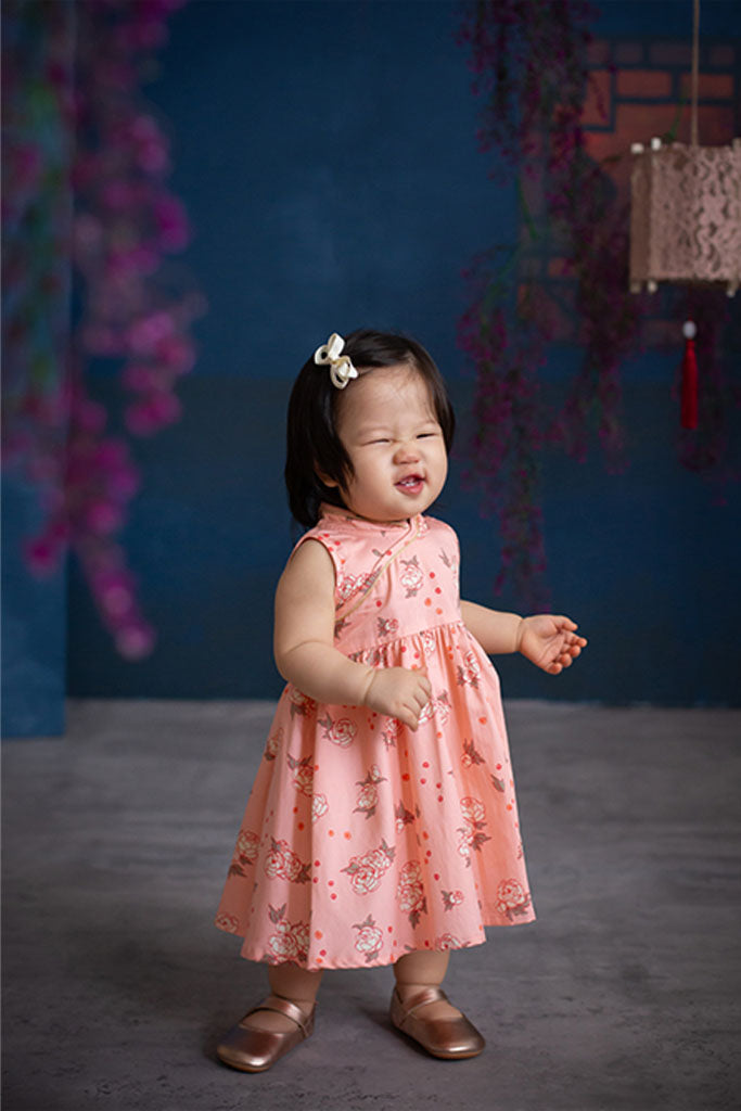 Flare Cheongsam - Pink Peonies | Chinese New Year 2022 | The Elly Store Singapore