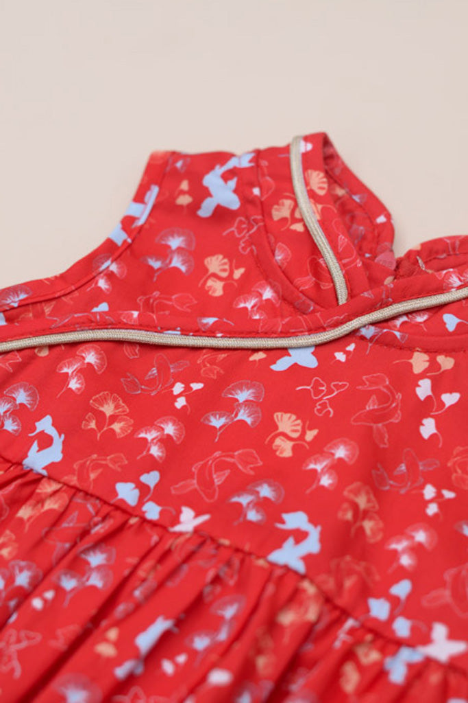 Flare Cheongsam - Red Gingkoi | Chinese New Year 2023 | The Elly Store Singapore