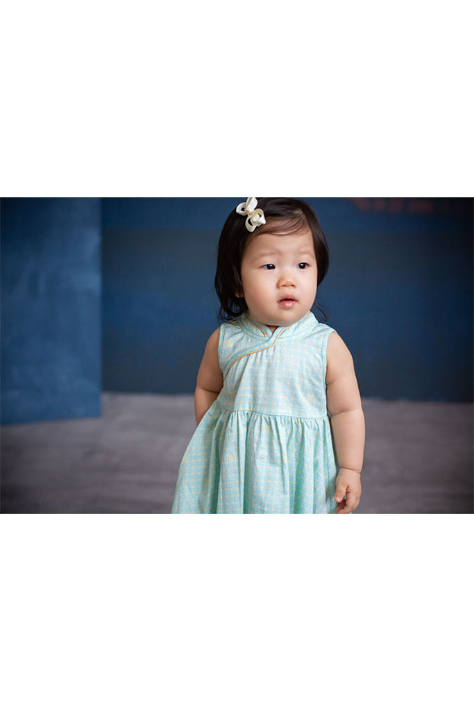 Flare Cheongsam - Turquoise Coins | Chinese New Year 2022 | The Elly Store Singapore
