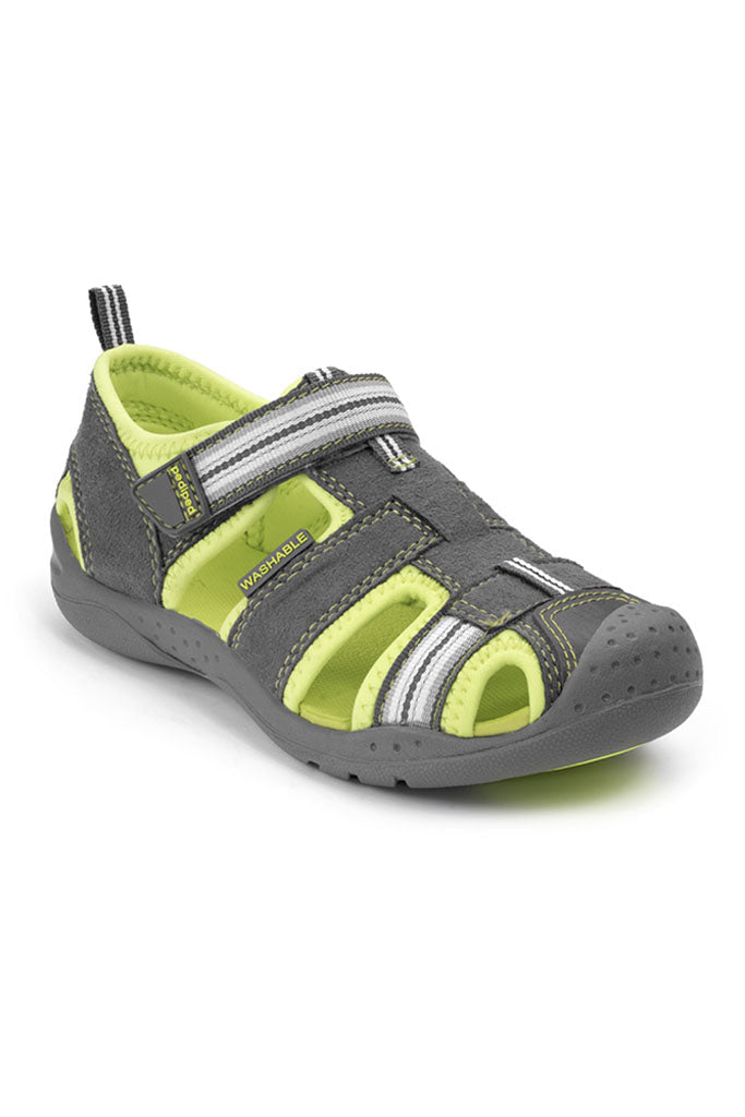 Pediped Flex Sahara Grey Lime Adventure Sandals | The Elly Store