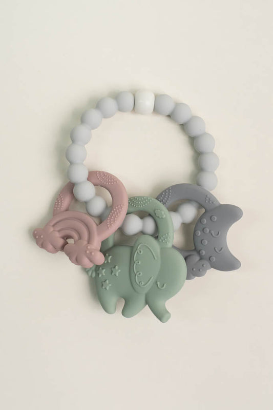 Silicone Green Elephant Teething Ring