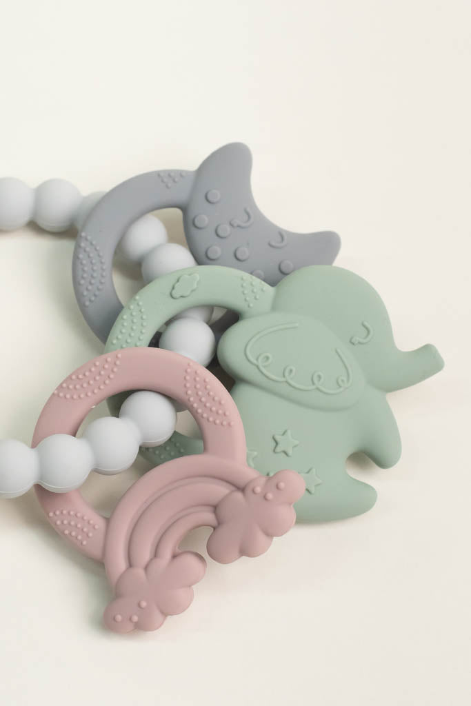 Silicone Green Elephant Teething Ring