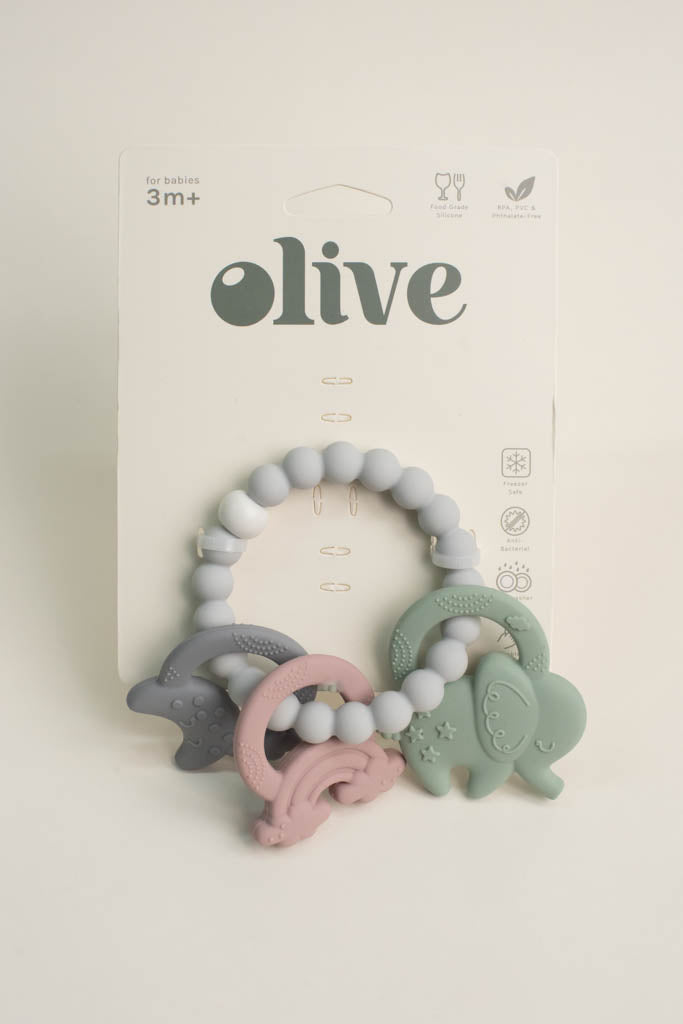 Silicone Green Elephant Teething Ring