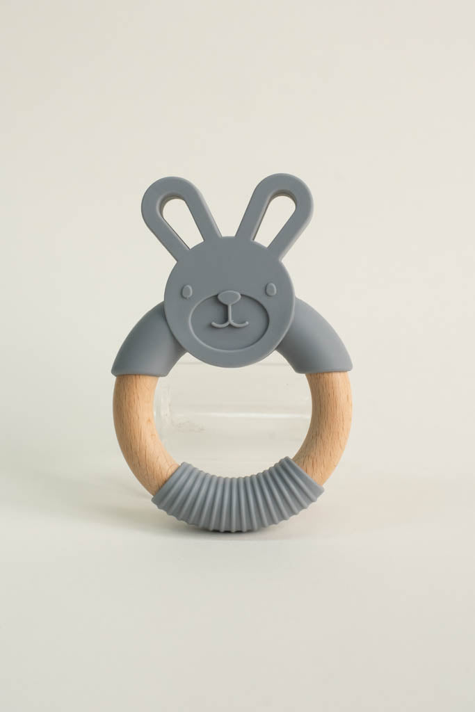 Silicone Grey Bunny Teething Toy