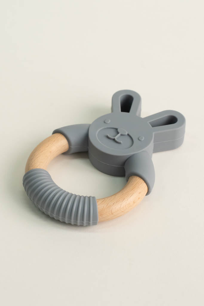 Silicone Grey Bunny Teething Toy