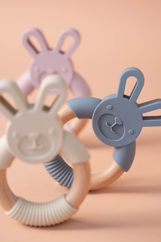 Silicone Grey Bunny Teething Toy