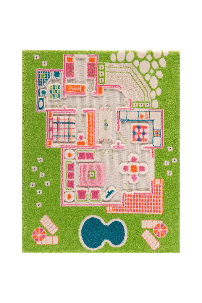 3D Play Rug - Playhouse Green (Small) by IVI | The Elly Store Singapore