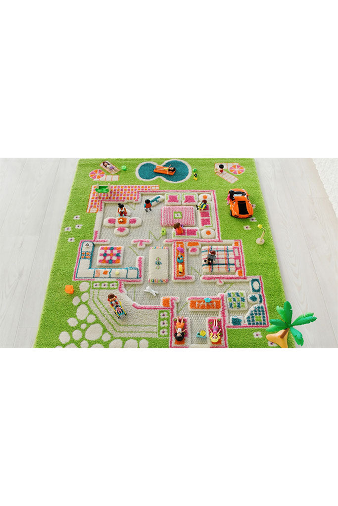 3D Play Rug - Playhouse Green (Small) by IVI | The Elly Store Singapore
