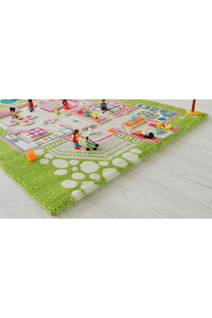 3D Play Rug - Playhouse Green (Small) by IVI | The Elly Store Singapore